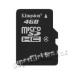 Paměťová karta Kingston Micro SDHC 4GB Memory Card - single pack bez adaptéru